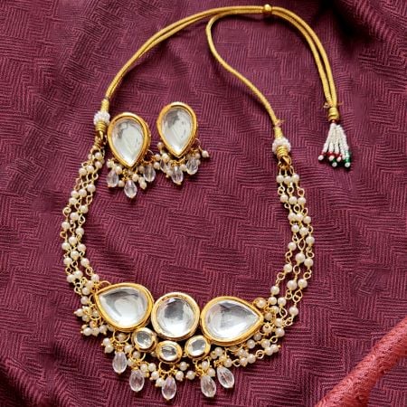 Handcrafted Classic Teardrop Kundan Jewelry Set for Women